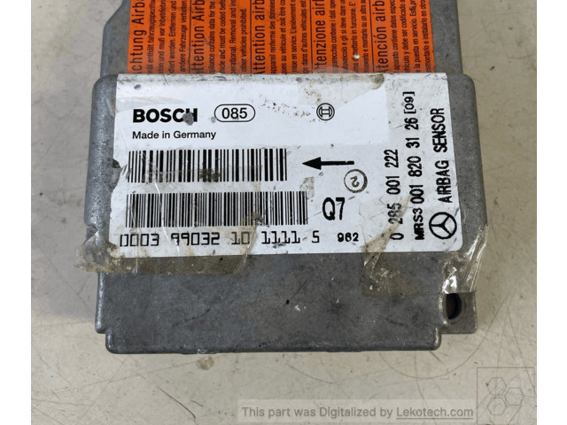 Блок подушек безопасности 0285001222, 0285001222 Mercedes-Benz A W168