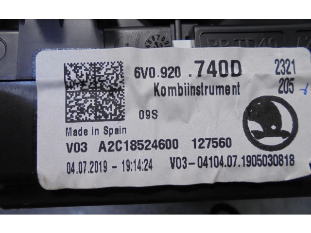 Панель приборов Skoda Fabia Mk3 (NJ)