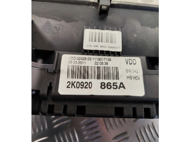 Přístrojová deska Volkswagen Caddy 2011 2K0920865A