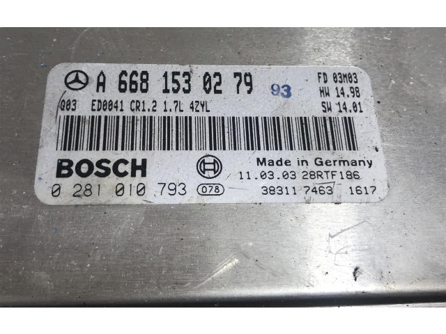 Блок управления двигателя A6681530279, A6681530279   Mercedes-Benz A W168