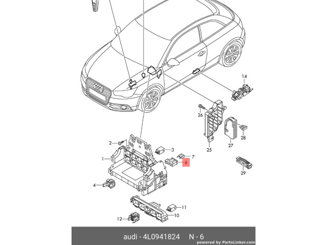 Pojistková skříňka 4L0941824 Audi Q7 4L 2006