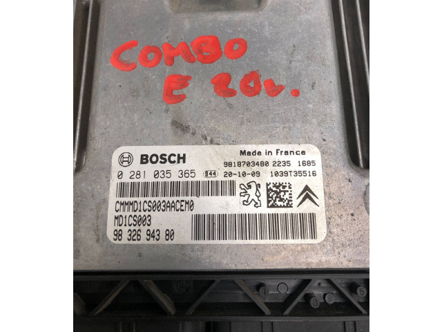 Блок управления двигателя 9832694380   Opel Combo E