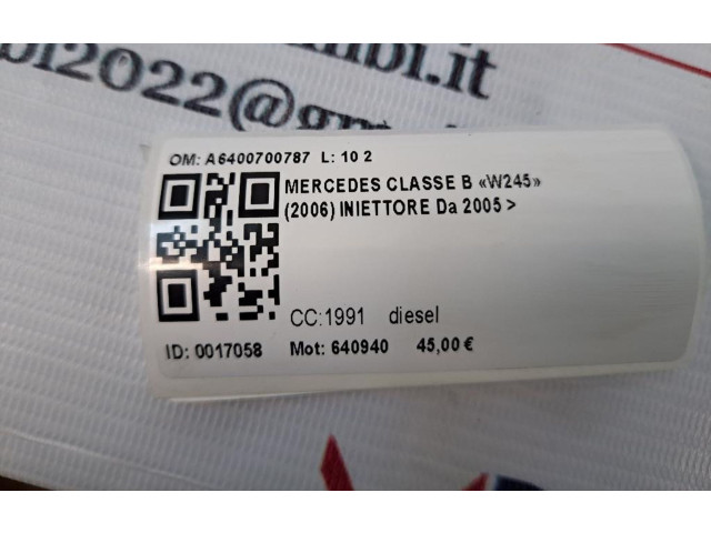 Vstřikovač A6400700787, 640940 Mercedes-Benz B W245