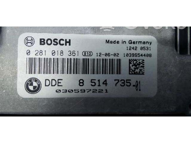 Řídící jednotka 851473501, 0281018361 BMW 1 E82 E88 2012