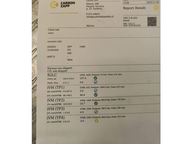 Форсунка 31405404 Volvo S60