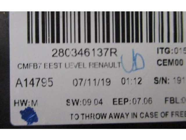 Дисплей 280346137R Renault Clio V