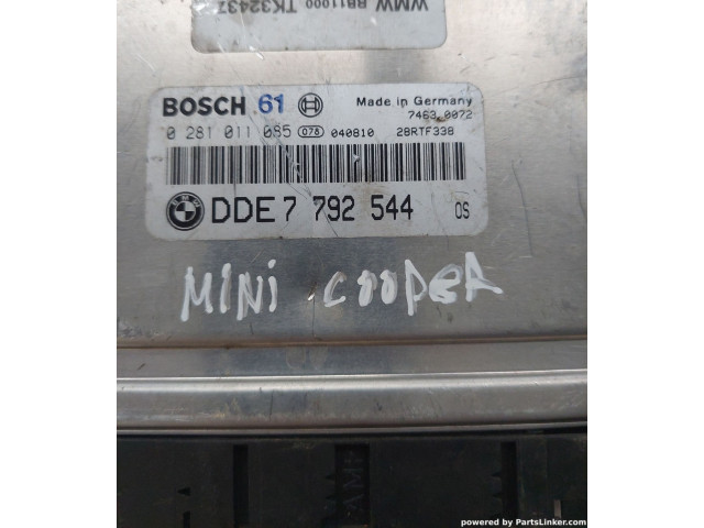 Блок управления двигателем ECU 0281011085 Mini One - Cooper R50 - 53
