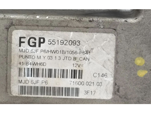 Řídící jednotka 55192093, 7160002103 Fiat Punto Evo 2003