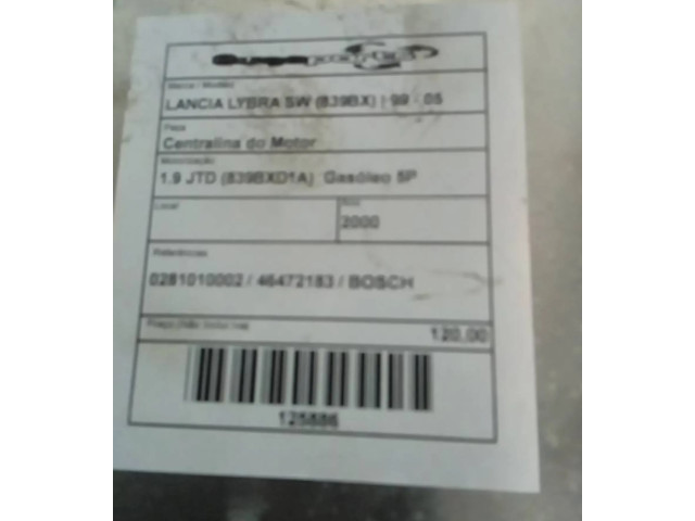 Блок управления двигателя 0281010002   Lancia Lybra