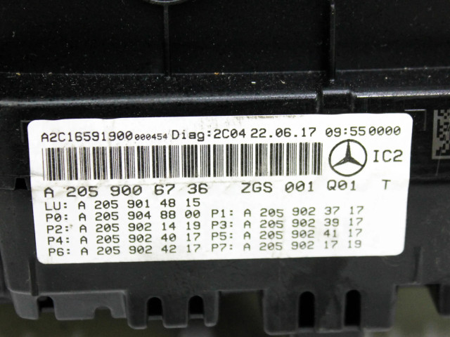 Přístrojová deska  Mercedes-Benz GLC X253 C253 2017 A2059006736  