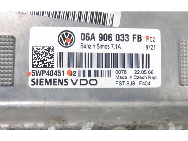 Блок управления двигателя 5WP40451, 06A906033FB Skoda Octavia Mk2 (1Z)