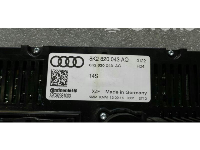 Блок управления климат-контролем 8K2820043AQ Audi A4 S4 B8 8K