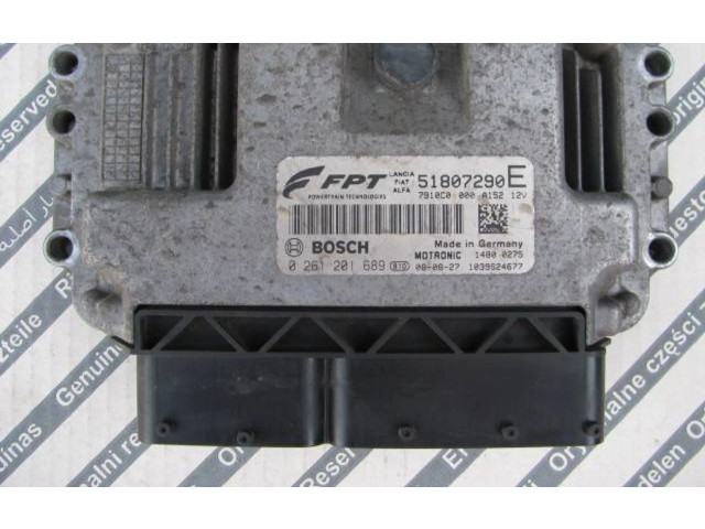 Блок управления двигателем Блок управления 51807290, 0261201689 Fiat Linea