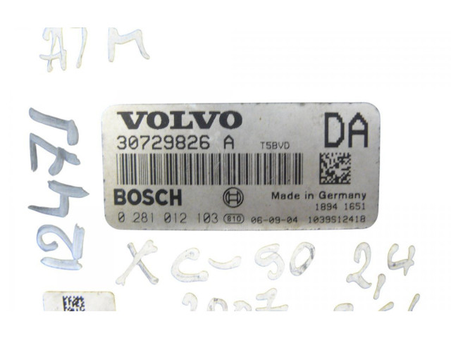 Блок управления двигателя 0281012103, 30729826A   Volvo XC90