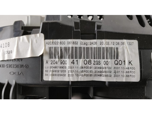 Přístrojová deska Mercedes-Benz C W204 2010 A2049004108, 2049018903