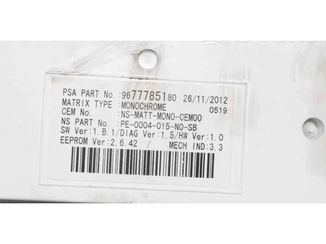 Панель приборов 9805170680, 9804263880   Peugeot 3008 I       