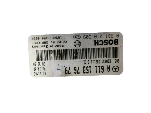 Řídící jednotka A6111537679, 28RTE851 Mercedes-Benz C W203 2000