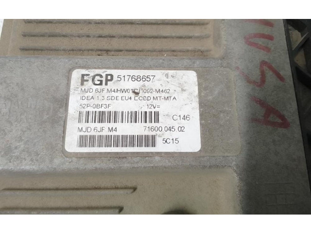 Блок управления двигателя 51768657   Lancia Musa