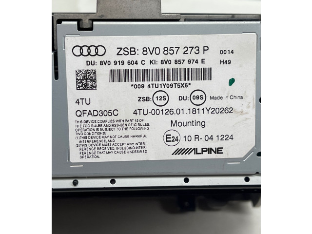 Дисплей    8V0857273P, 8V0919604C   Audi A3 S3 8V