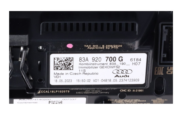 Панель приборов 83A920700G   Audi Q3 F3       