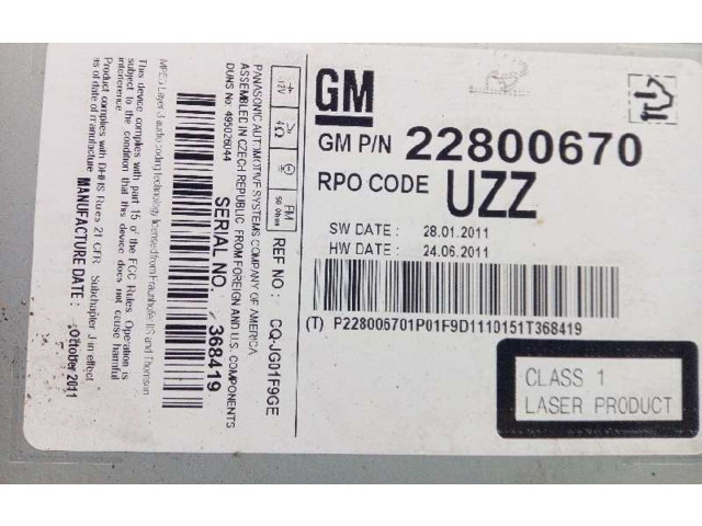 Turbodmychadlo Блок управления HiFi audio 22800670 Opel Insigni A A20DTH