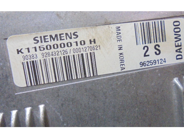 Блок управления двигателем Блок управления 96259124, 96259124 Chevrolet Matiz