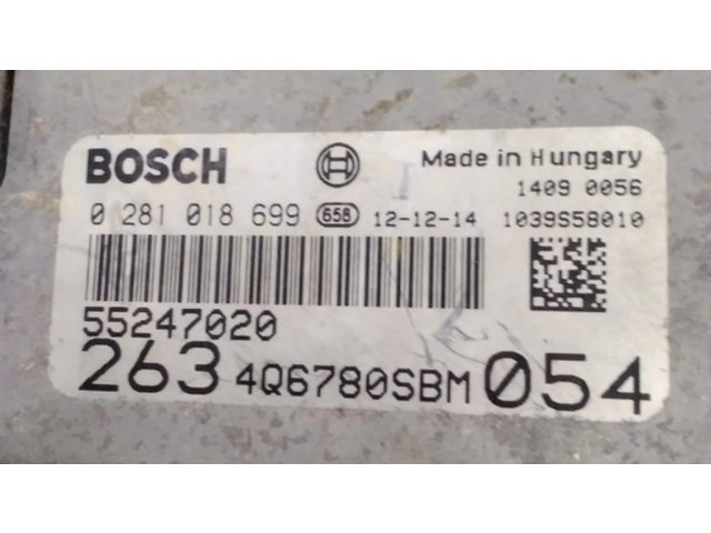 Блок управления двигателя 55247020, 0281018699 Opel Combo D