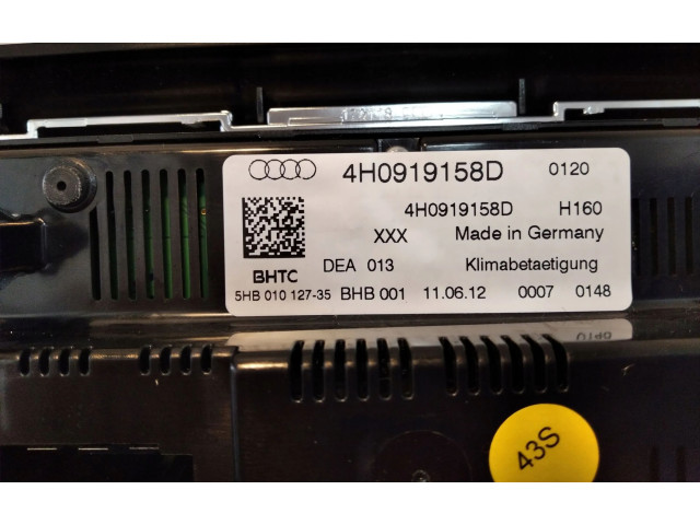 Блок управления климат-контролем 4H0919158D   Audi A8 S8 D4 4H