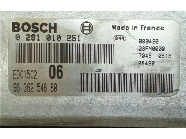 Блок управления 0281010251, 9636254880   Citroen Xantia