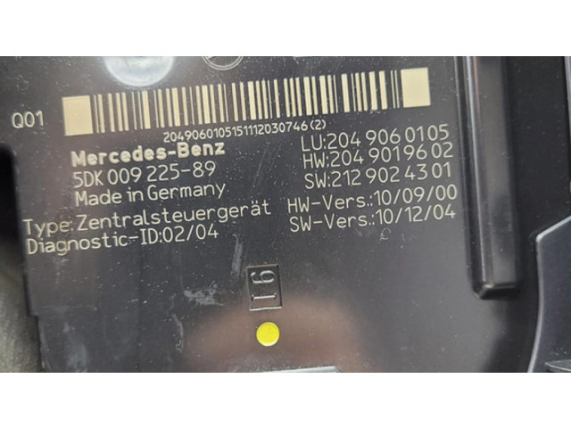 Pojistková skříňka 2049060105, 2049019602 Mercedes-Benz C W204 2012