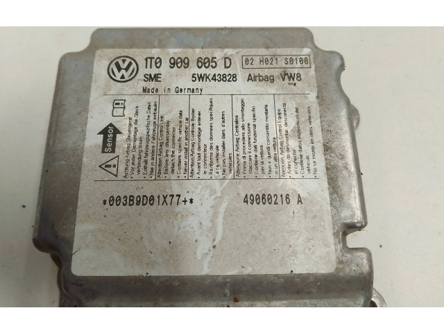 Блок подушек безопасности 1T0909605D, 5WK43828   Volkswagen Touran I