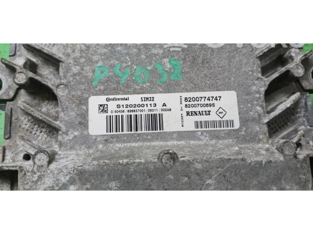 Блок управления двигателем Блок управления 8200774747, S120200113A Renault Twingo II