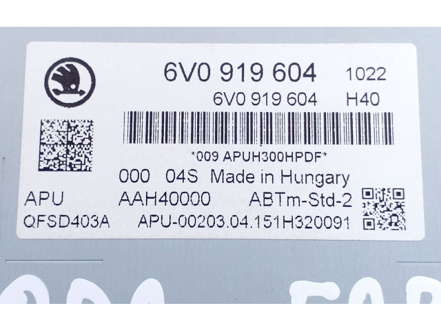 Радио/ проигрыватель CD/DVD / навигация 6V0919604    Skoda Fabia Mk3 (NJ)