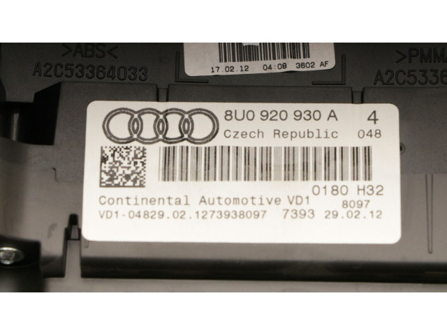 Панель приборов 8U0920930A, 8U0920930A Audi Q3 8U