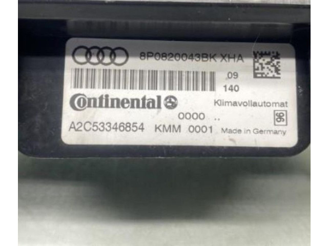 Блок управления климат-контролем 8P0820043BMXHA Audi A3 S3 A3 Sportback 8P