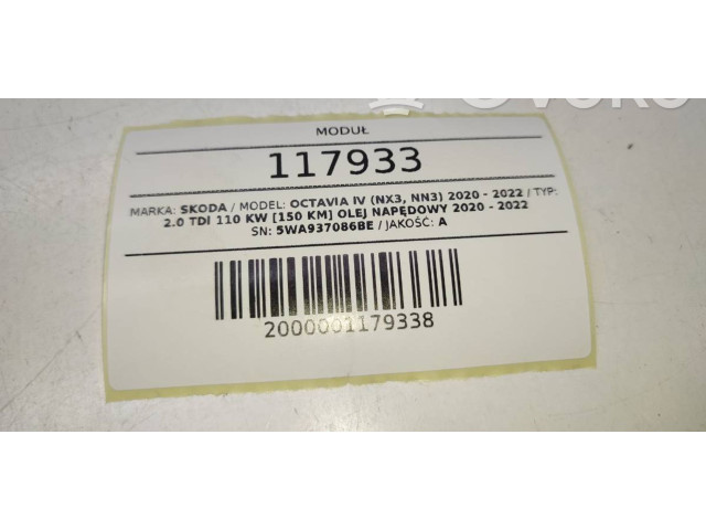 Блок комфорта 5WA937086BE Skoda Octavia Mk4