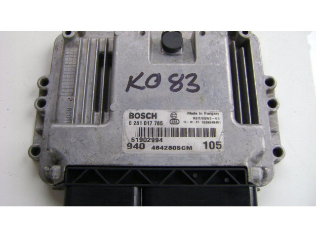 Блок управления двигателя 51902994, 0281017785 Alfa Romeo Giulietta