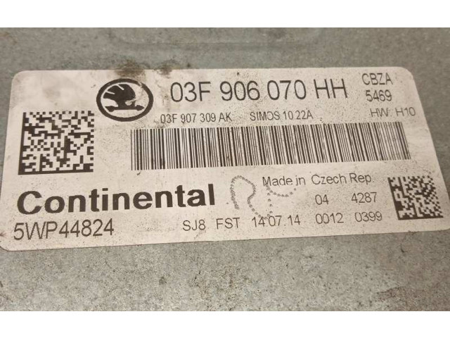 Блок управления двигателя 03F906070HH, 5WP44824   Skoda Fabia Mk2 (5J)
