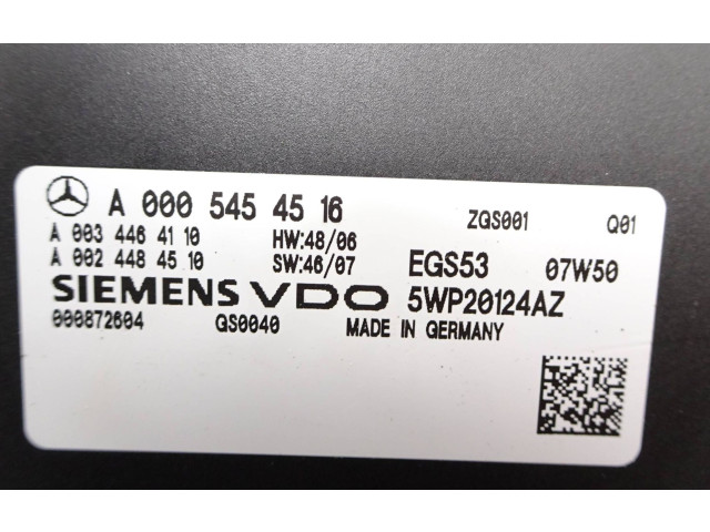 Блок управления коробкой передач A0005454516, A0024484510   Mercedes-Benz C AMG W204