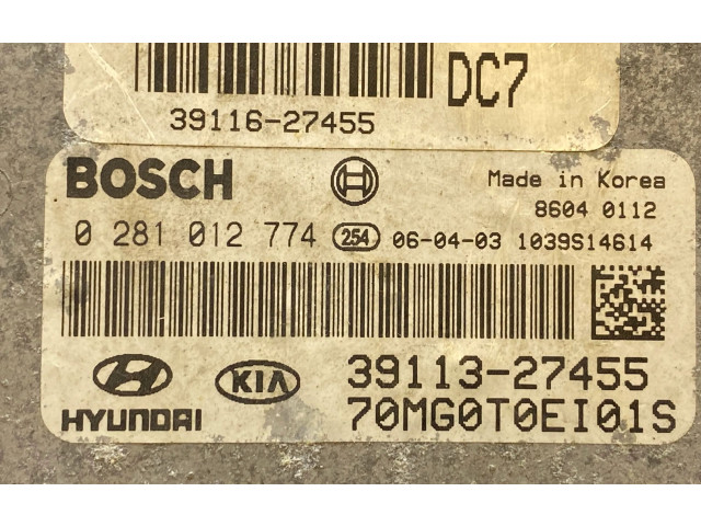 Řídící jednotka 0281012774, 3911327455 KIA Magentis 2007