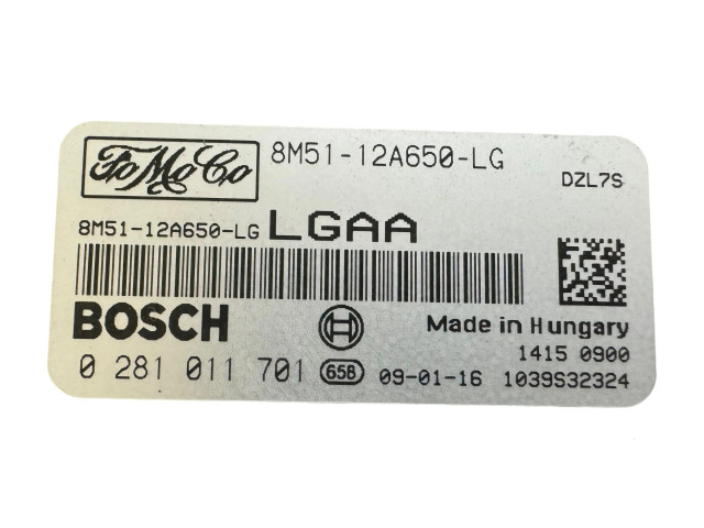 Řídící jednotka 8M5112A650LG, 0281011701   Ford Focus 2007