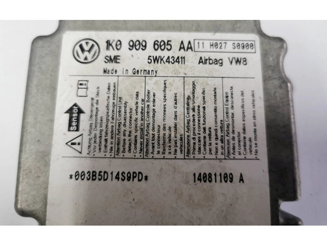 Блок подушек безопасности 1K0909605AA   Skoda Octavia Mk2 (1Z)