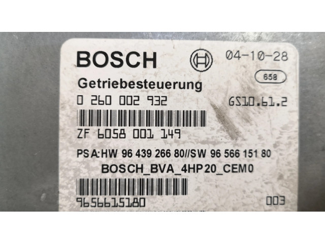 Блок управления коробкой передач 0260002932, ZF6058001149 Citroen C8