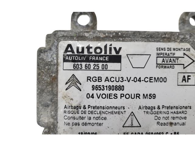 Блок подушек безопасности 9653190880, 603602500 Citroen Berlingo