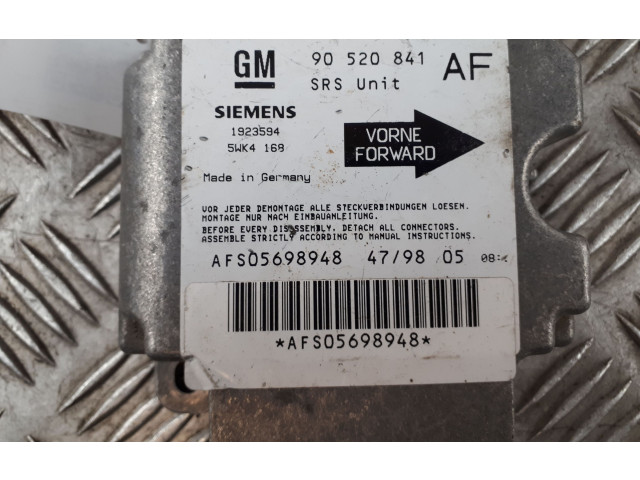 Блок управления надувных подушек 90520841, 90520841   Opel Astra G