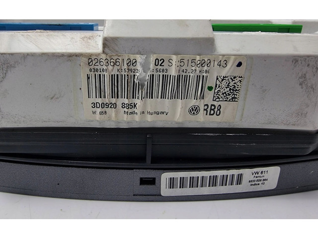 Панель приборов 3D0920885K   Volkswagen Phaeton       