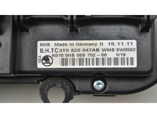 Модуль блока управления кондиционером 3T0820047AB Skoda Yeti (5L)