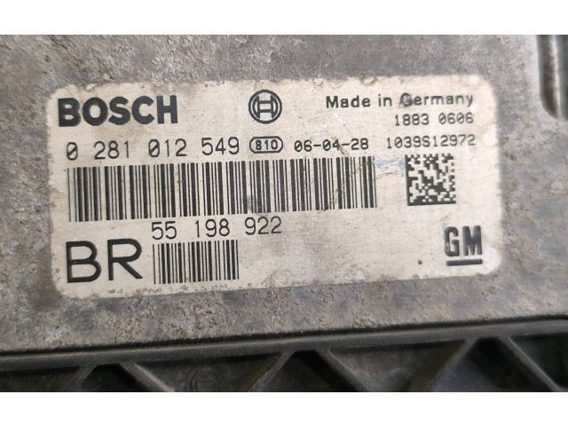 Řídící jednotka 0281012549, 55198922 Opel Zafira B 2008