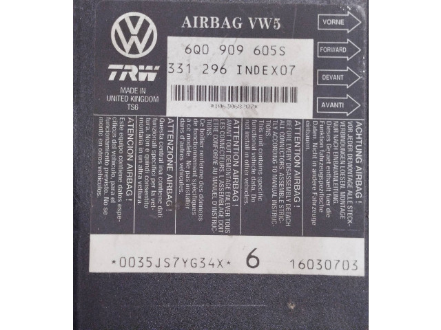 Блок подушек безопасности 6Q0909605S, 6Q0909605 Volkswagen Golf Plus