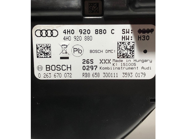 Přístrojová deska Audi A8 S8 D4 4H 2011 4H0920880C, 4H0920880